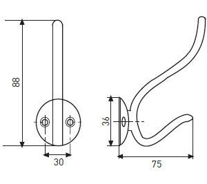 Мебельный Крючок N07 Antique Bronze Мебельный Крючок N07 Antique Bronze