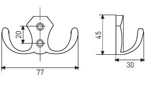 Мебельный Крючок N08 Antique Bronze Мебельный Крючок N08 Antique Bronze