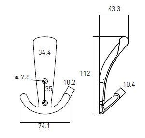 Мебельный Крючок N22 Chrome Мебельный Крючок N22 Chrome