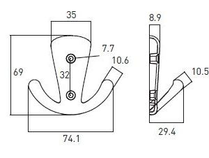 Мебельный Крючок N33 Antique Bronze Мебельный Крючок N33 Antique Bronze