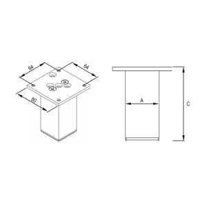 Ножка мебельная ALU-SK04 Ножка мебельная ALU-SK04