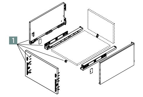 Выдвижной ящик Slim Box с креплением фасада H=249